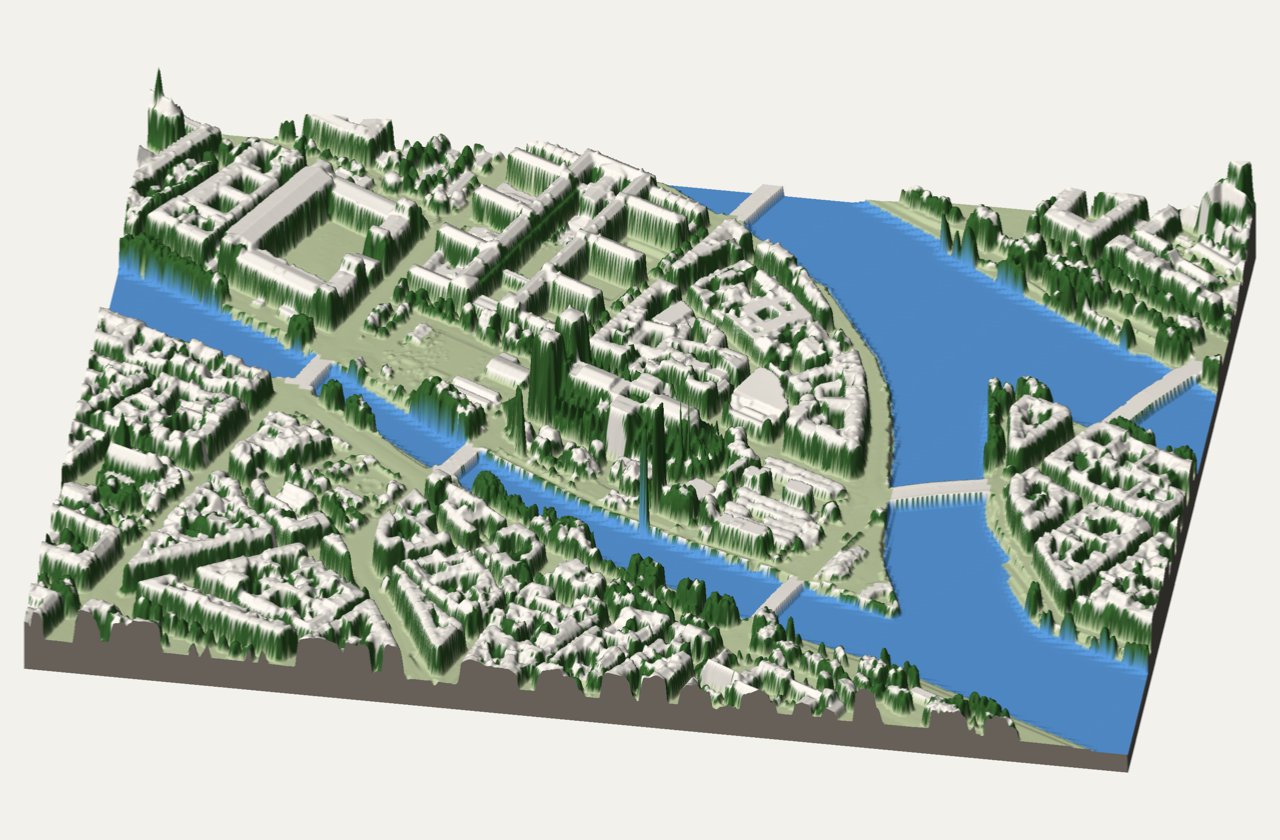 Notre-Dame et l'île de la Cité, modèle 3D